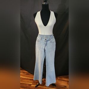 Faded Glory Light Blue Flare Jeans Size 10